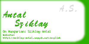 antal sziklay business card